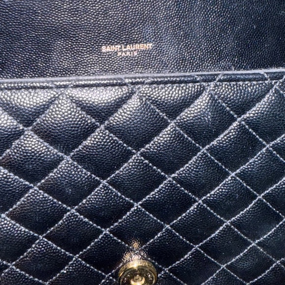 Yves Saint Laurent Grain De Poudre Textured Mixed Matelasse Triquilt Large Monog - Picture 7 of 9